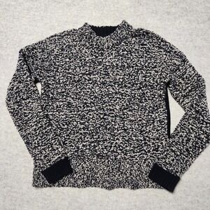 Rag & Bone New York Wool Blend‎ Knit Mock Neck Pullover Sweater Black White XS